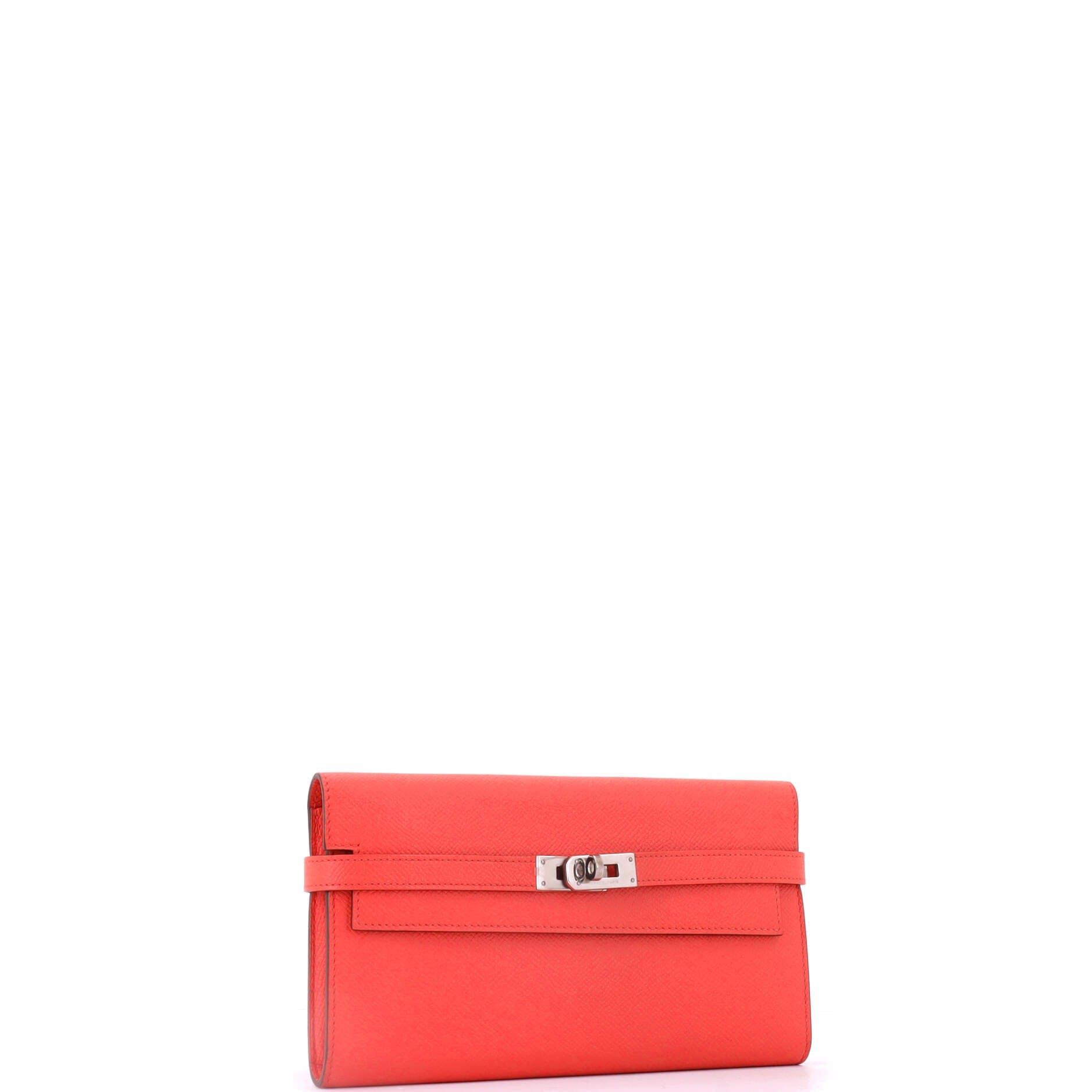 Pre-Owned Hermes Kelly Wallet Epsom Long, Alternate, color, Rouge Pivoine