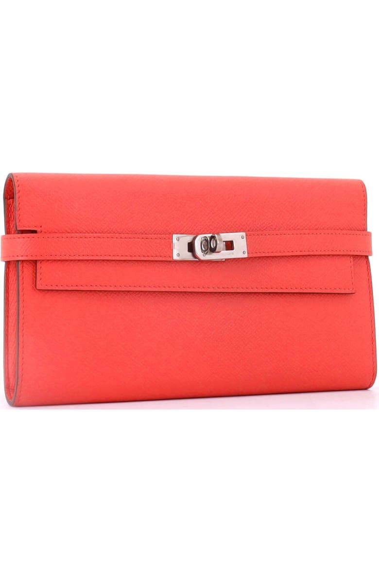 Pre-Owned Hermes Kelly Wallet Epsom Long, Alternate, color, Rouge Pivoine