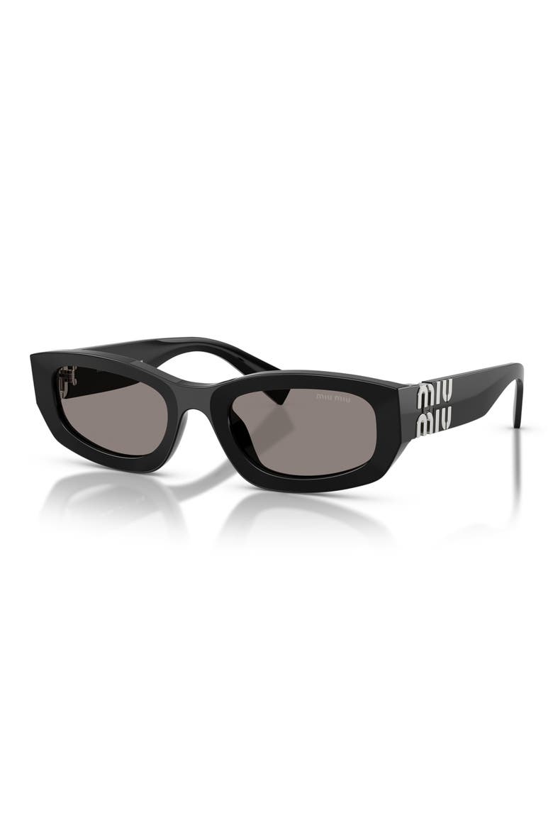 53mm Irregular Sunglasses, Alternate, color, BLACK / GREY