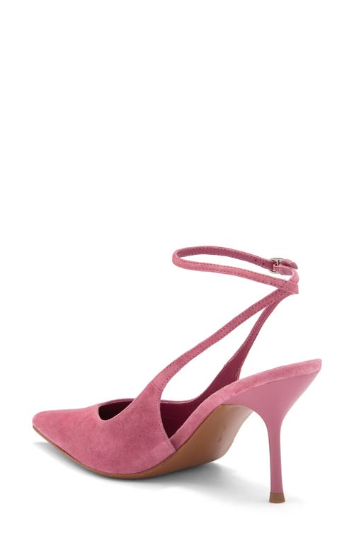 Jeffrey Campbell Executive Ankle Strap Pointed Toe Slingback Pump In Dusty Rose Suede