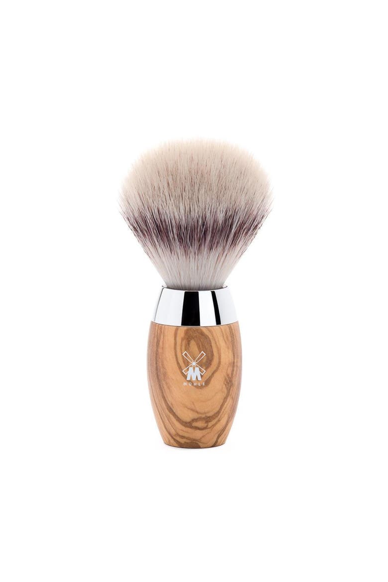 Kosmo Olive Wood Silvertip Fiber Shaving Brush, Main, color, Olive Wood