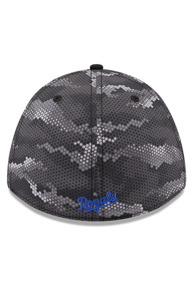 Men's New Era Black Kansas City Royals Camo 39THIRTY A-Frame Flex Hat, Alternate, color, Black