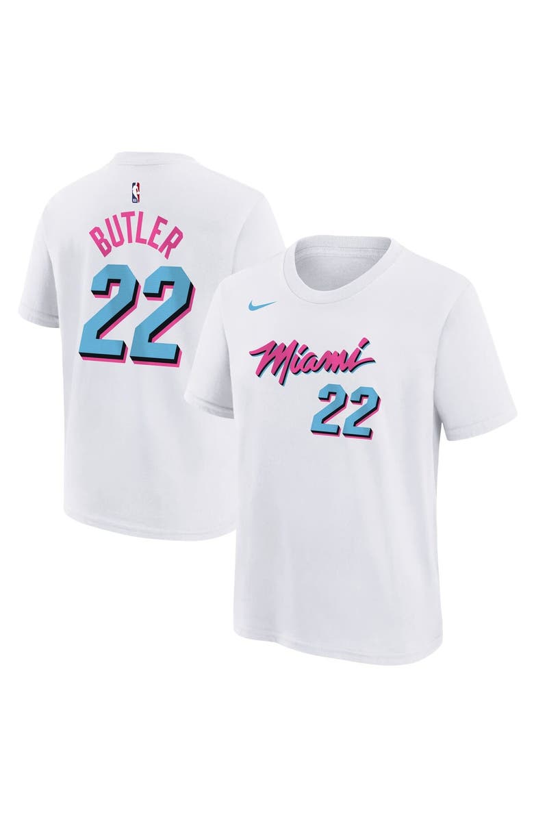 Nike Youth Nike Jimmy Butler White Miami Heat 2024/25 City Edition Name & Number T-Shirt, Main, color, 