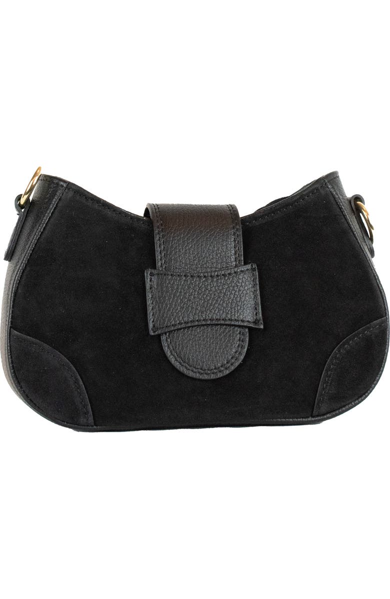 Persaman New York Thalia Suede Shoulder Bag, Main, color, Black