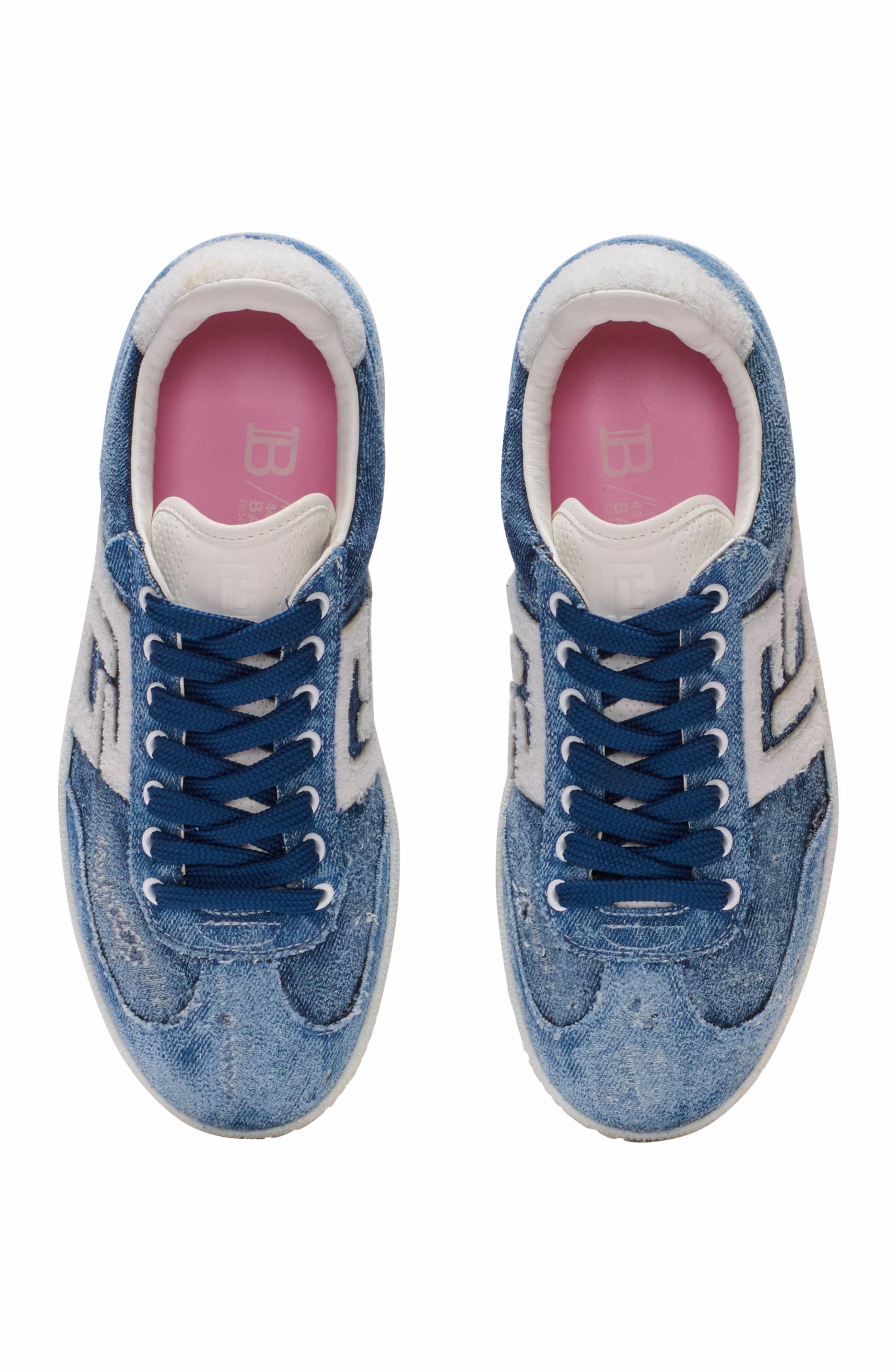 Balmain Denim Balmain Swan Trainers, Alternate, color, 