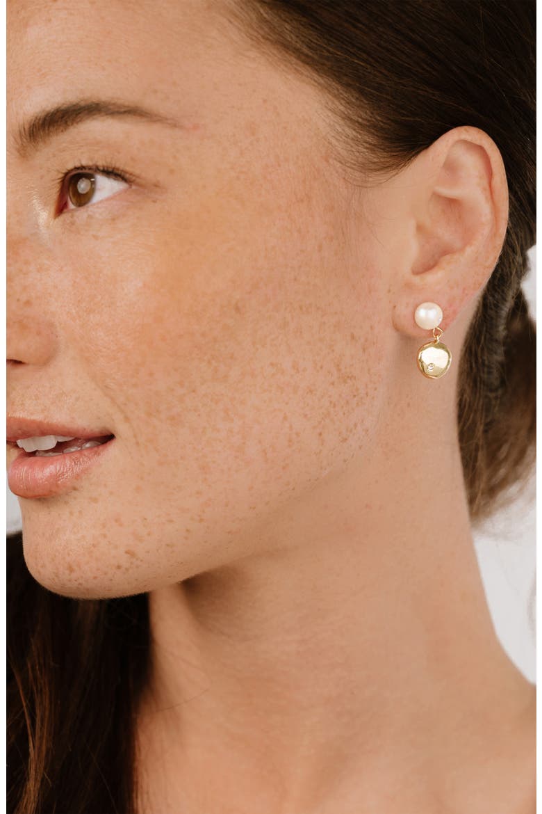 Bean Drop Earrings, Alternate, color, GOLD