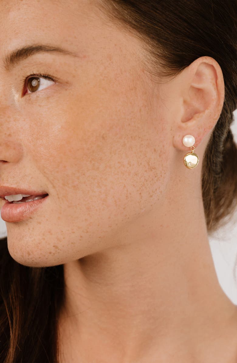 Ettika Bean Drop Earrings, Alternate, color, Gold