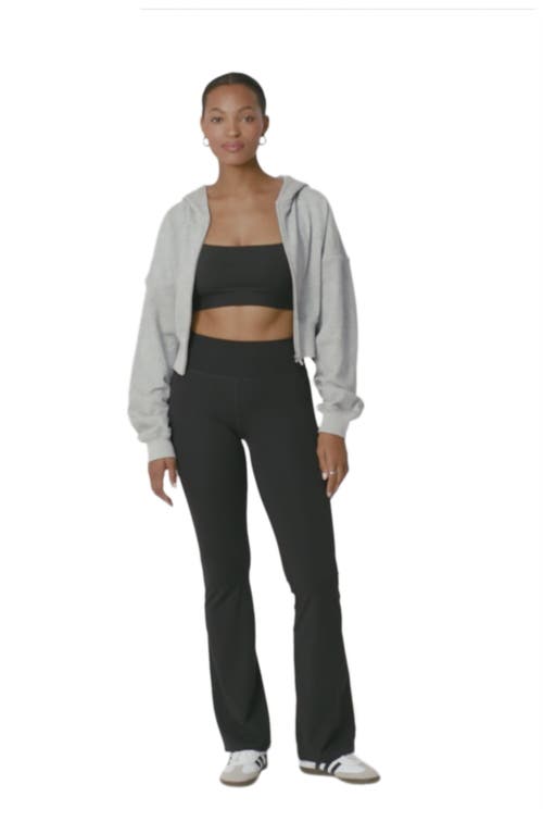 Fabletics Year Round Terry Cropped Full-zip Hoodie In Black