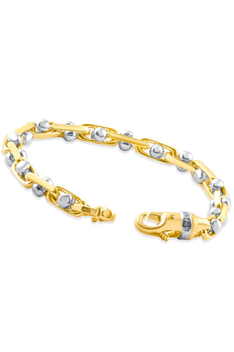Men's Mariner Solid 14k Gold 27.9gram Designer Two Tone 6mm Heavy Masculine Bracelet 8.5", Alternate, color, 14k White /Yellow Gold
