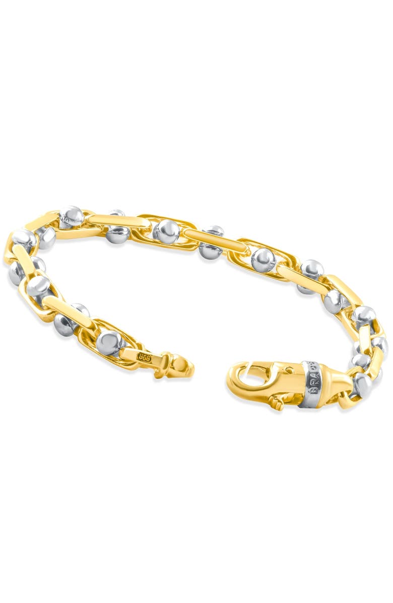 Bliss Diamond Men's Mariner Solid 14k Gold 27.9gram Designer Two Tone 6mm Heavy Masculine Bracelet 8.5", Alternate, color,