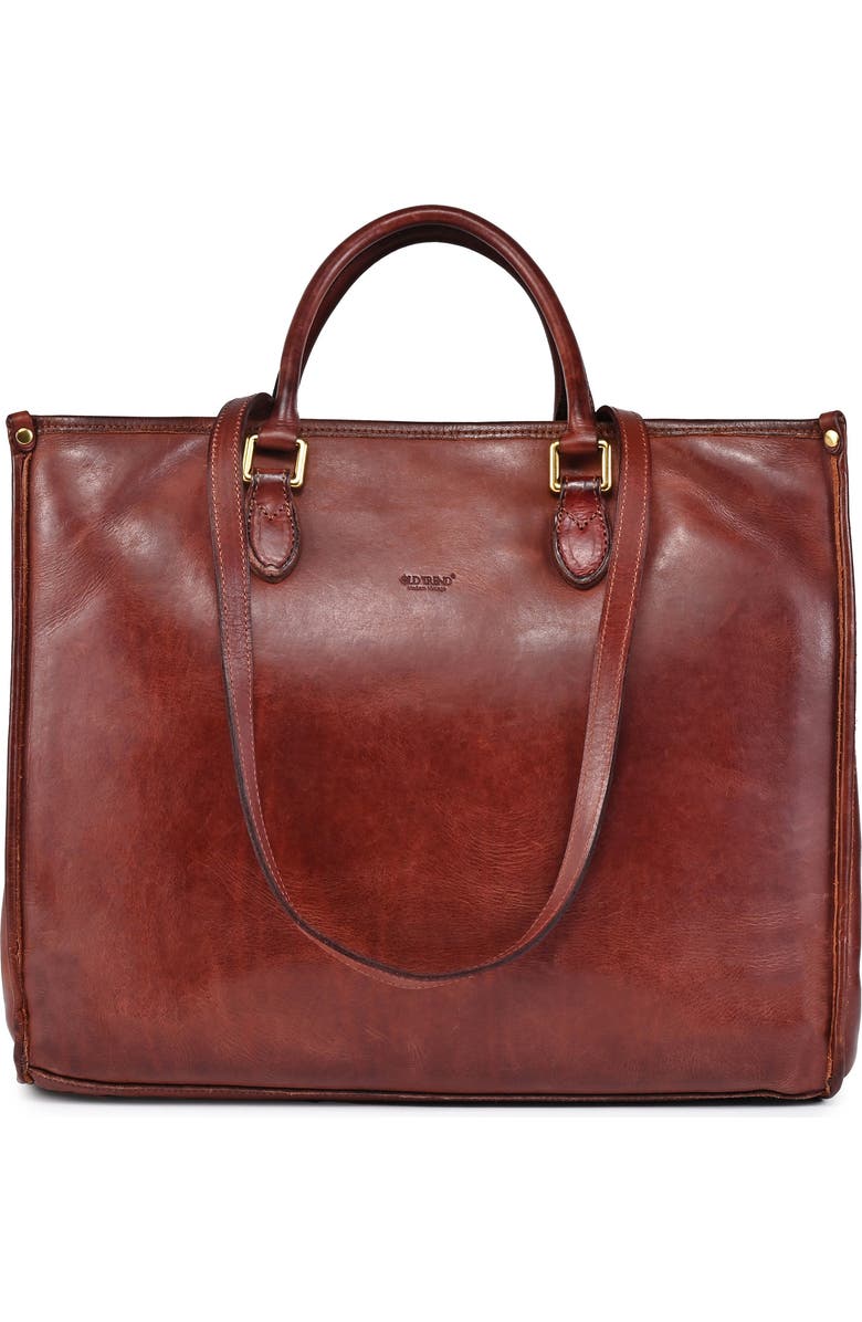 OLD TREND Clivia Genuine Leather Structured Carryall Tote, Main, color, Brown