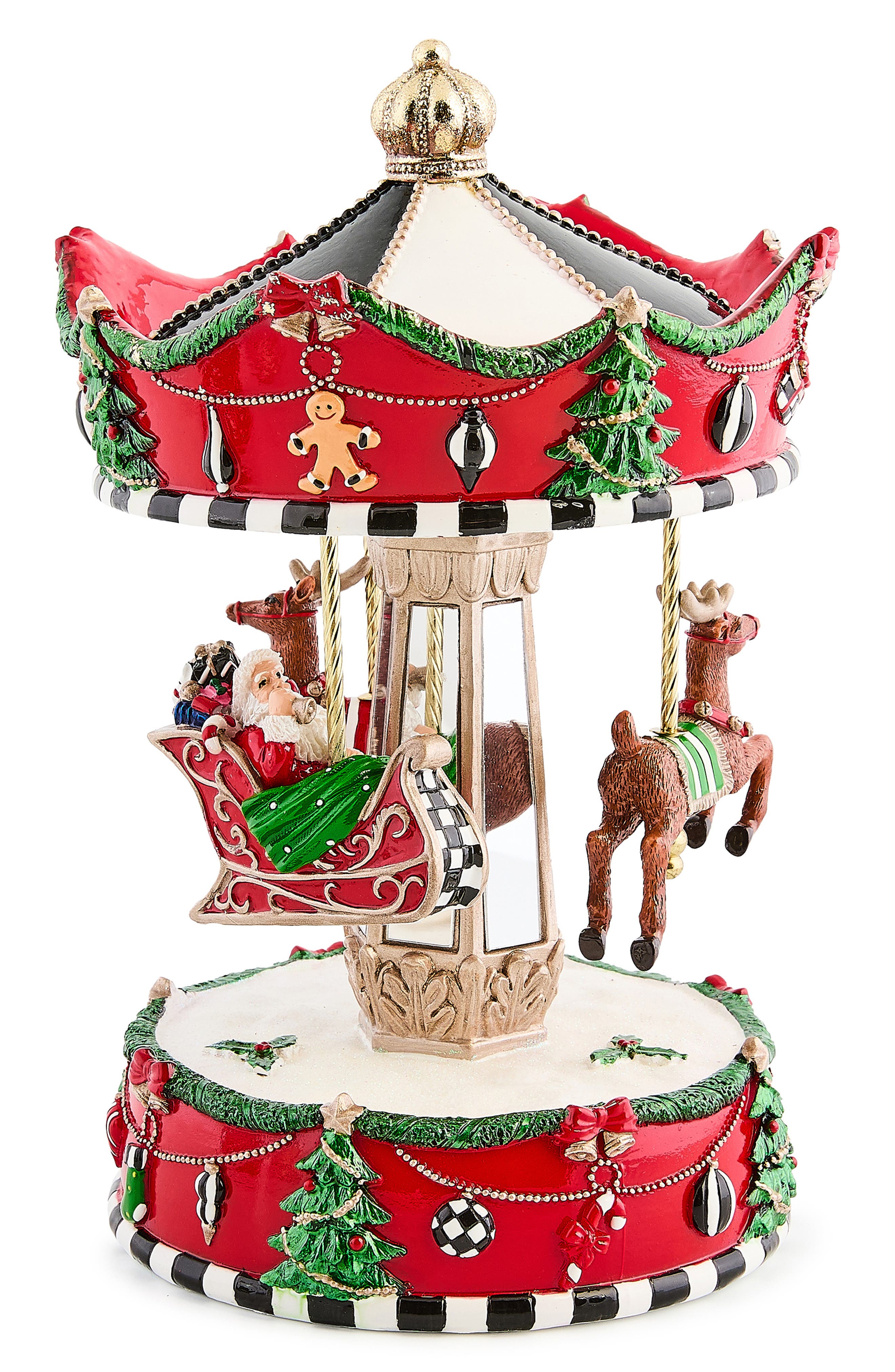 MACKENZIE CHILDS Christmas Carousel Decoration - Red