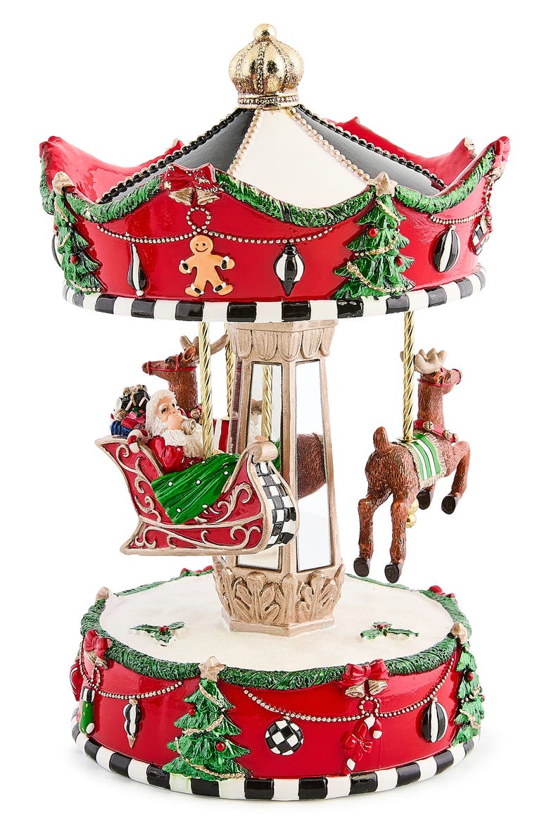 Christmas Carousel Decoration, Main, color, RED