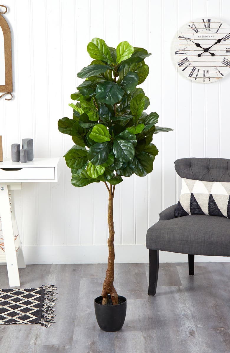 NEARLY NATURAL 64" Fiddle Leaf Artificial Tree, Alternate, color,