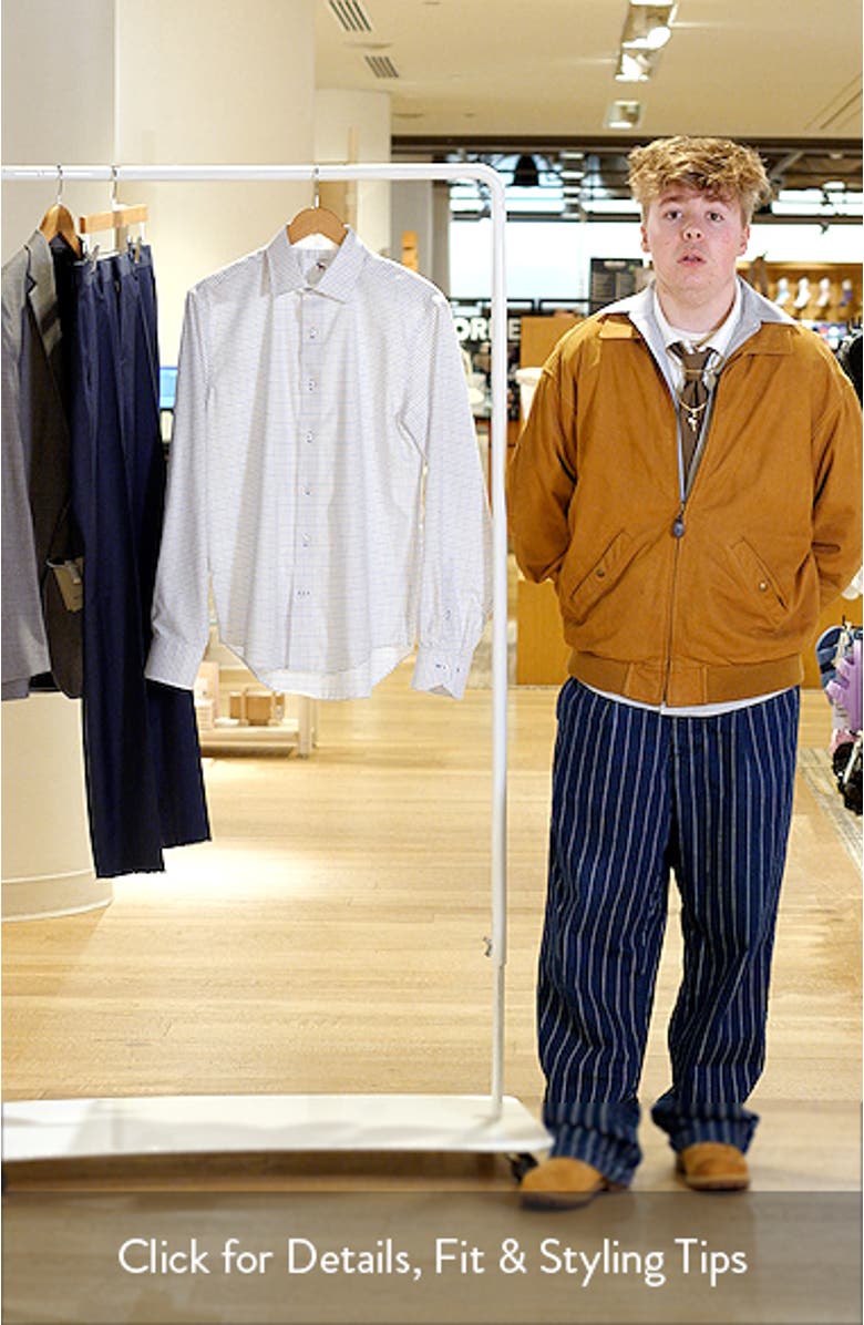 Trim Fit Tattersall Check Cotton Twill Dress Shirt, sales video thumbnail