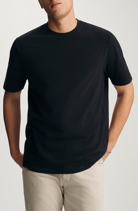 Black Slub Cotton Blend T-Shirt