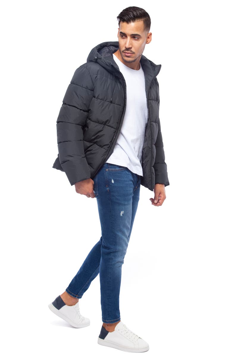 Rokka&Rolla Heavyweight Thermal Heat Puffer Jacket, Alternate, color, Black Stone