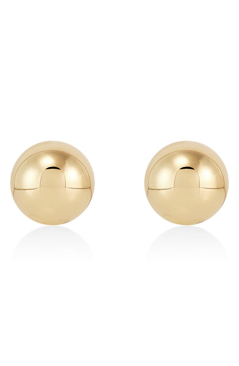 Frankie & Zoe 6mm Half Ball Stud Earrings, Main, color, Yellow Gold