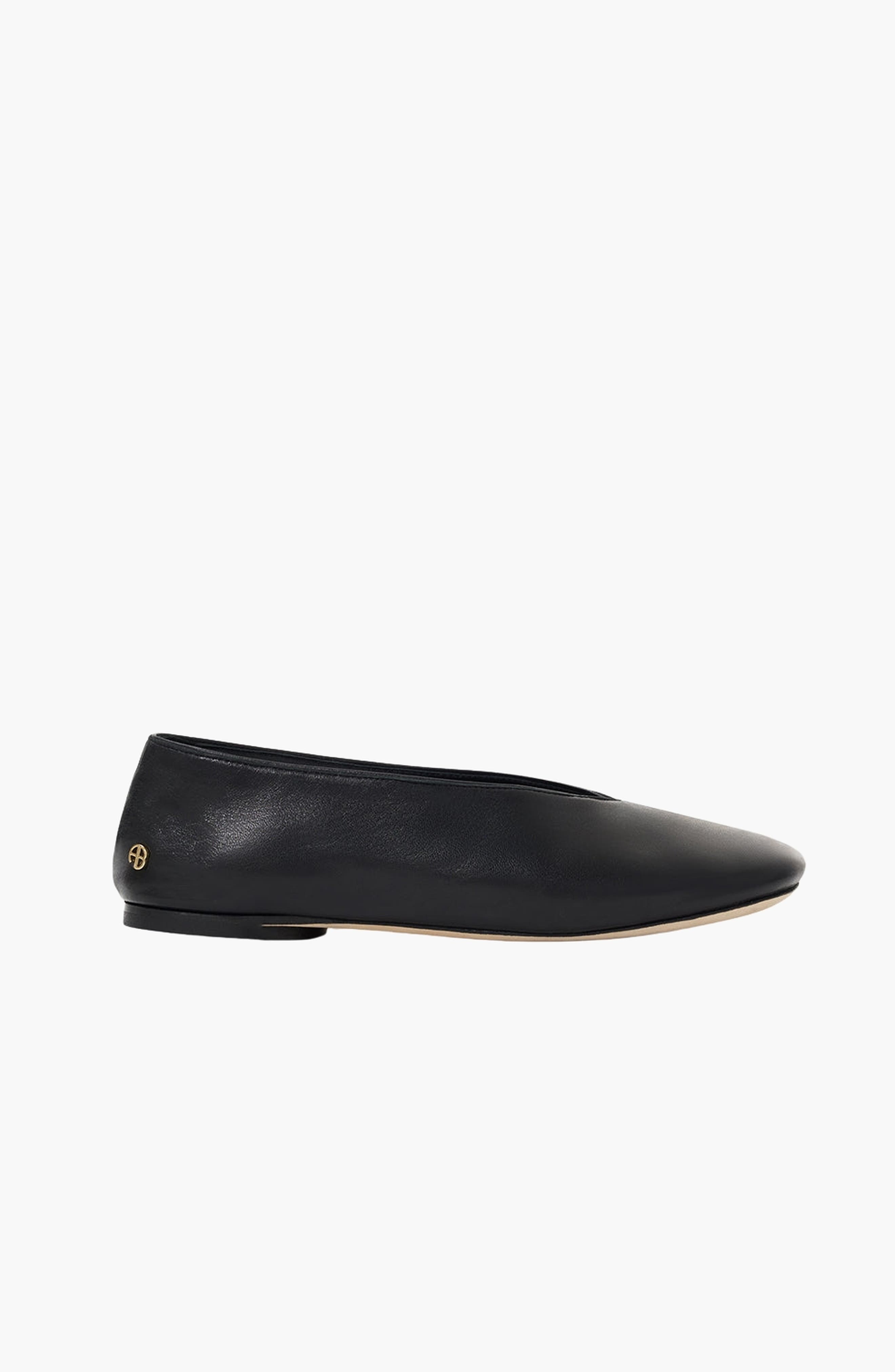 Ana Smooth Leather Flat, Alternate, color, Black