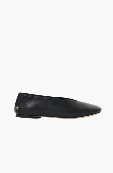 Ana Smooth Leather Flat