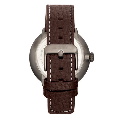 Simplify The 7100 Leather-band Watch W/date In Brown