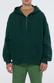 Scotch & Soda Pattern Panel Quarter Zip Hoodie