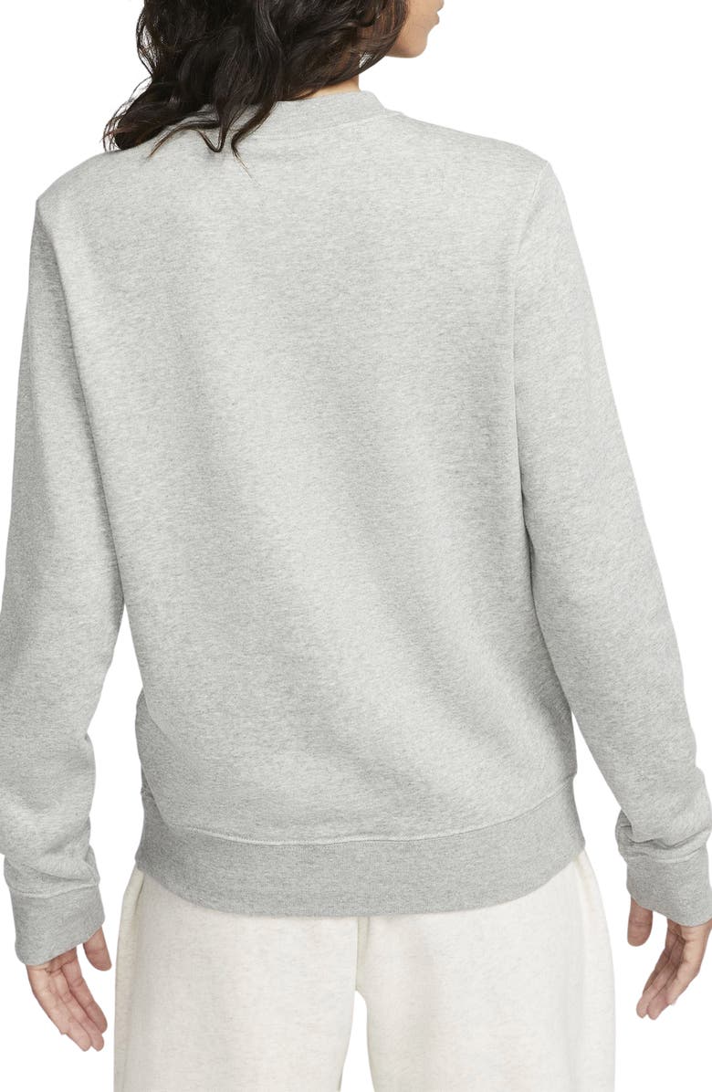 Nike Sportswear Club Fleece Crewneck Sweatshirt, Alternate, color, Dark Grey Heather/ White