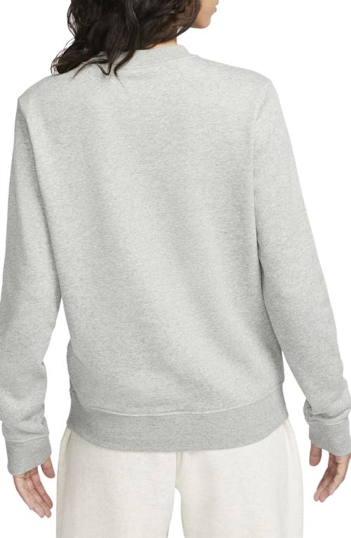Nike Sportswear Club Fleece Crewneck Sweatshirt In Dark Grey Heather/white