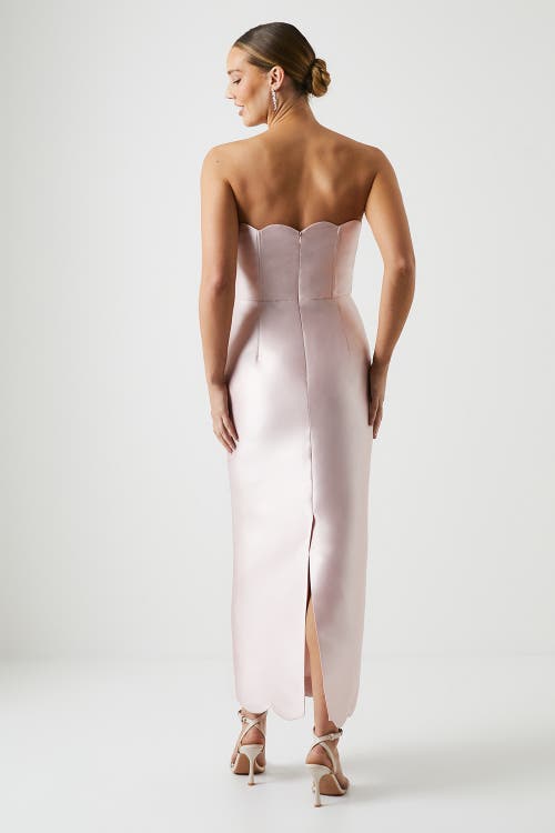 Coast Scallop Twill Column Bridesmaids Dress In Pink