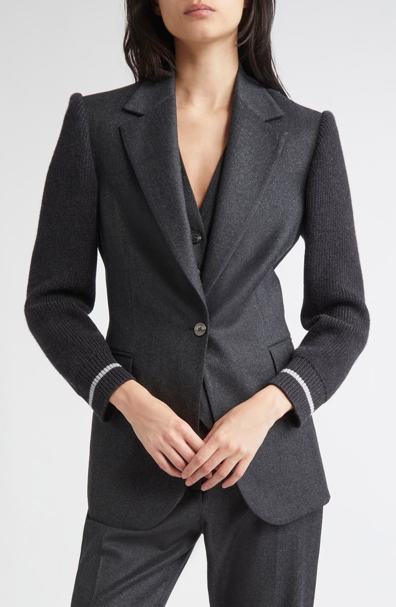 Eleventy Wool Blend Knit Blazer, Main, color, 168 Carbon