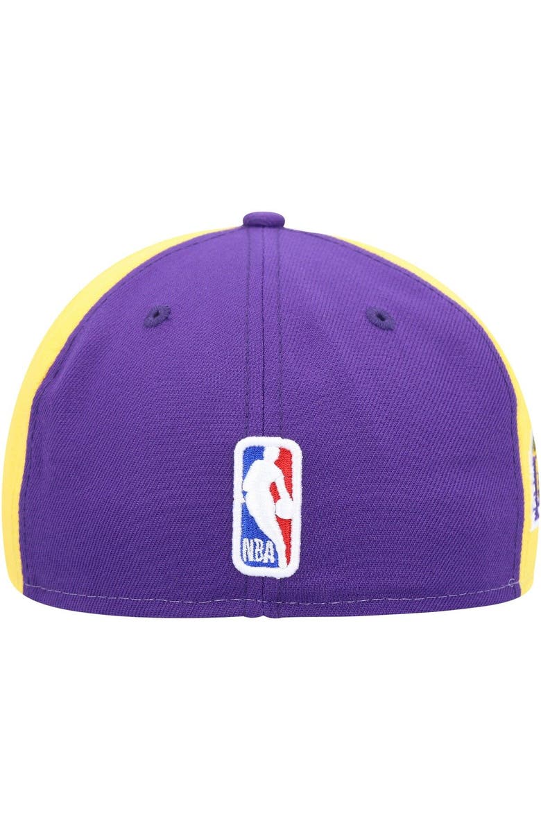 New Era Men's New Era White/Purple Los Angeles Lakers Back Half 9FIFTY Fitted Hat, Alternate, color, White