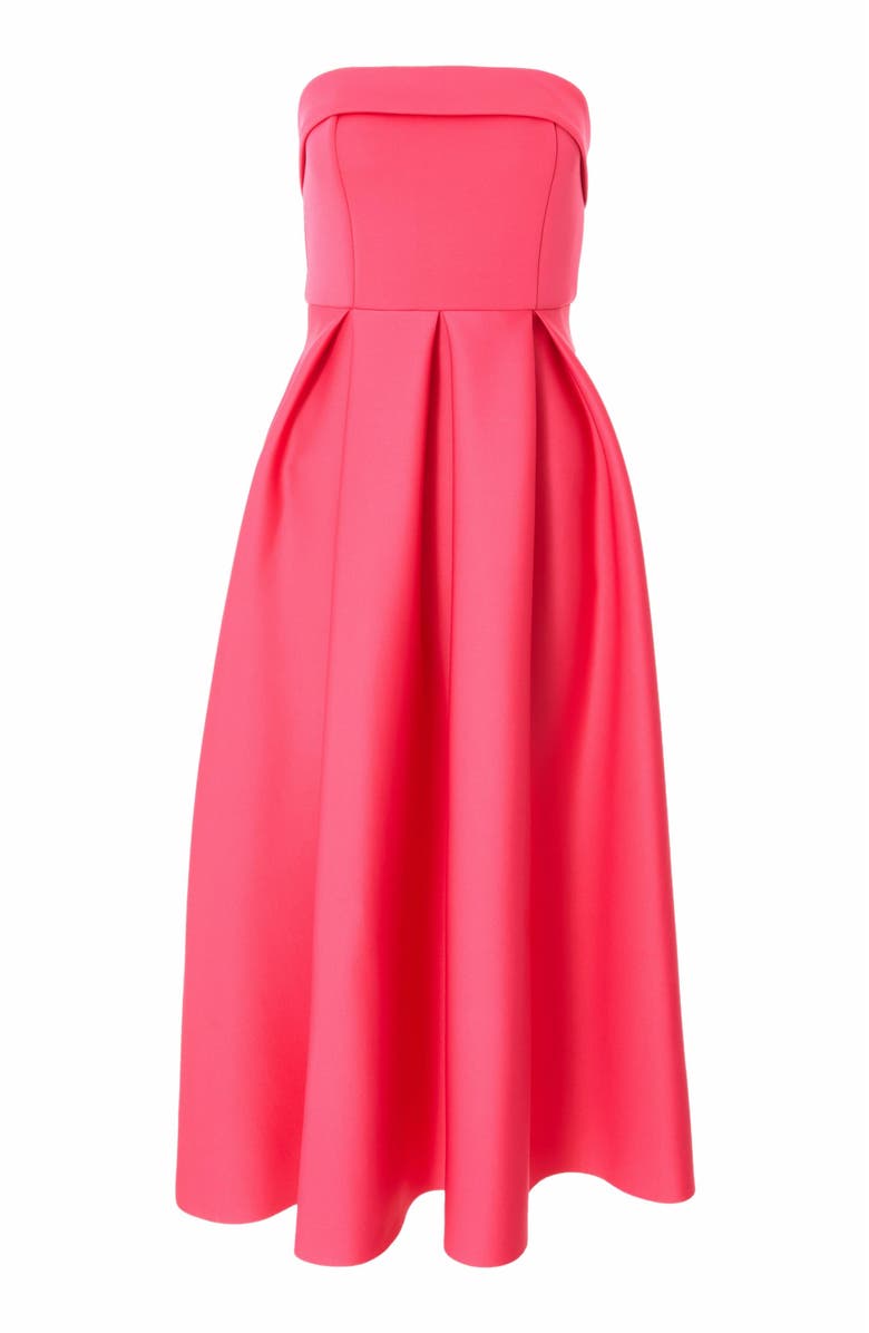 QUIZ Women's Scuba Foam Bandeau Skater Dress, Alternate, color, Magenta