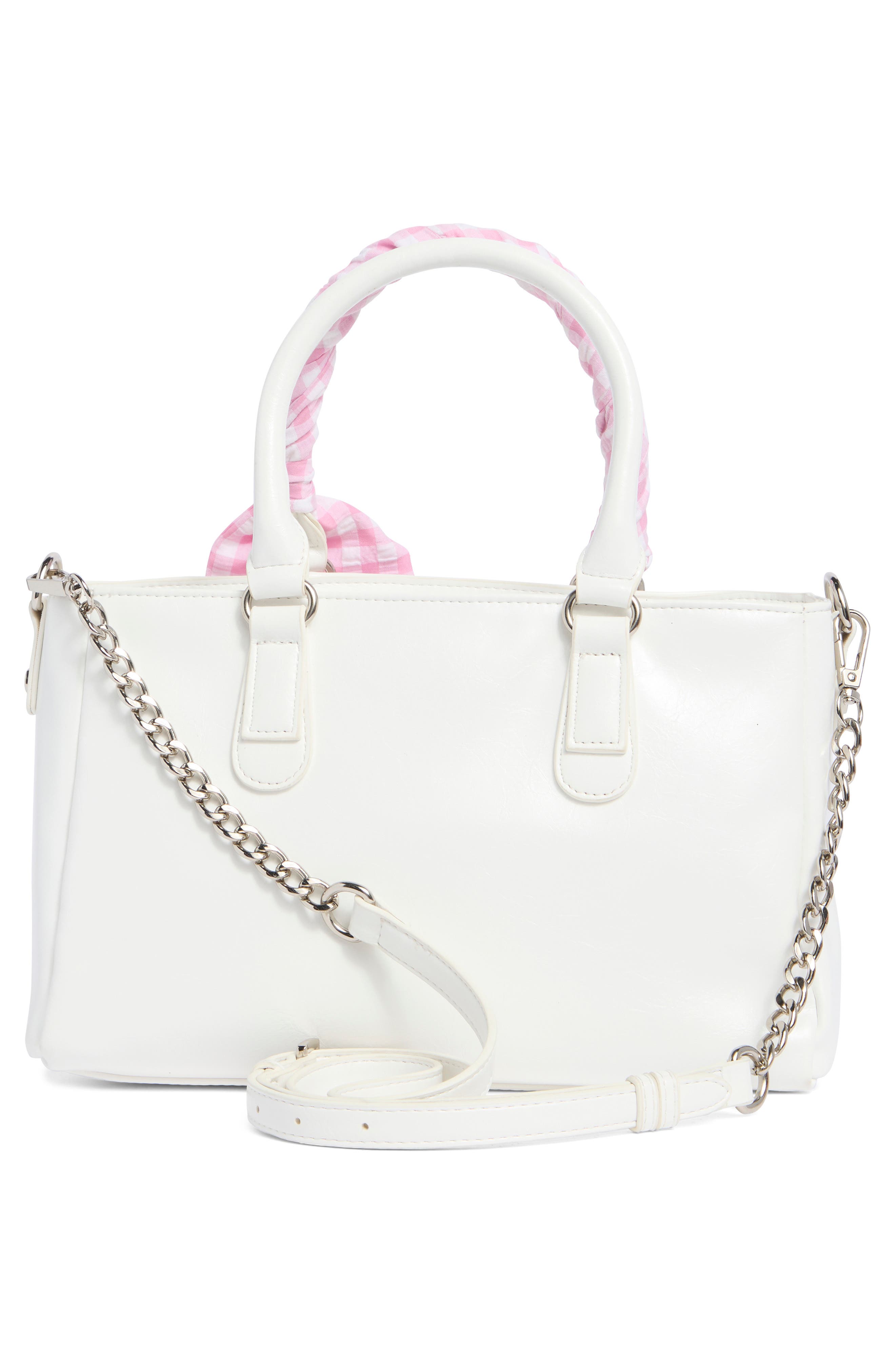 Madden Girl Kids' Crinkle Faux Leather Satchel, Alternate, color, White
