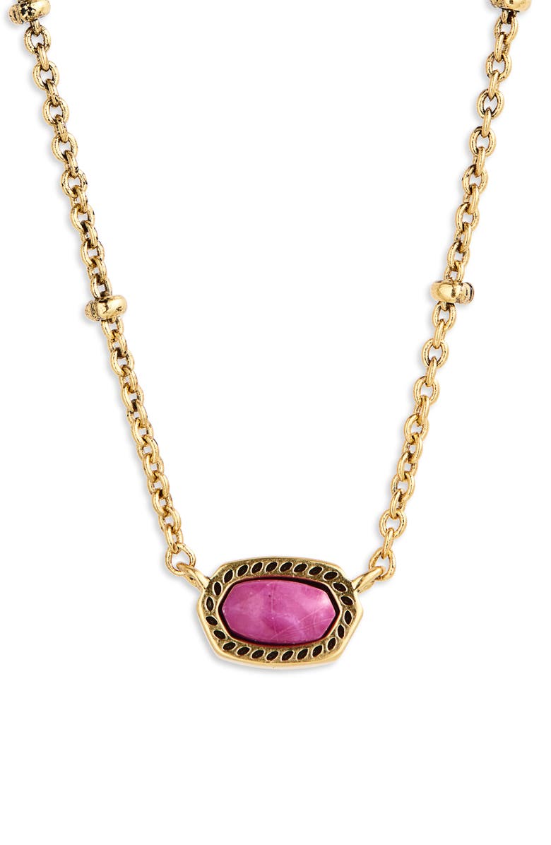 Kendra Scott Elisa Mini Pendant Necklace, Main, color, Dark Fuchsia Magnesite