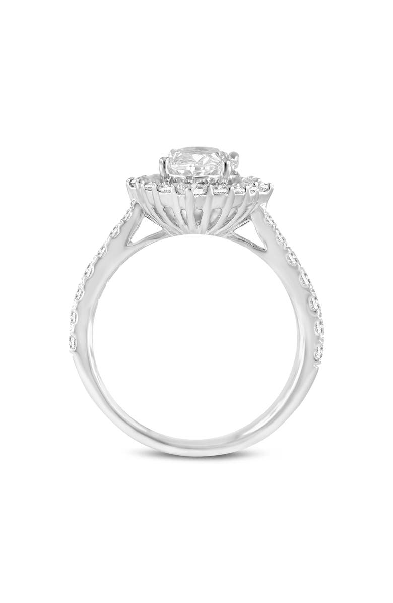 LuvMyJewelry Valeria 14K White Gold Oval Lab Grown Diamond Halo Engagement Ring - 2.25 Ct, Alternate, color, 14K White Gold