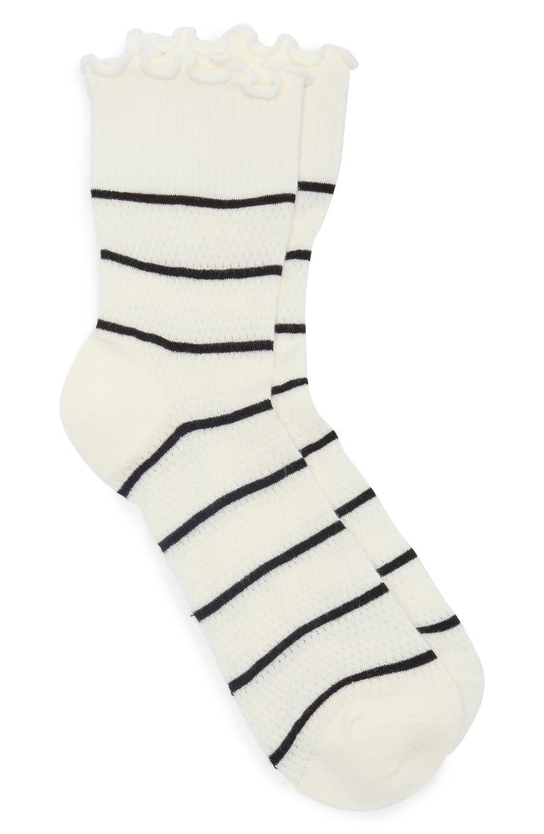 Casa Clara Carla Crew Socks, Alternate, color, White Stripe