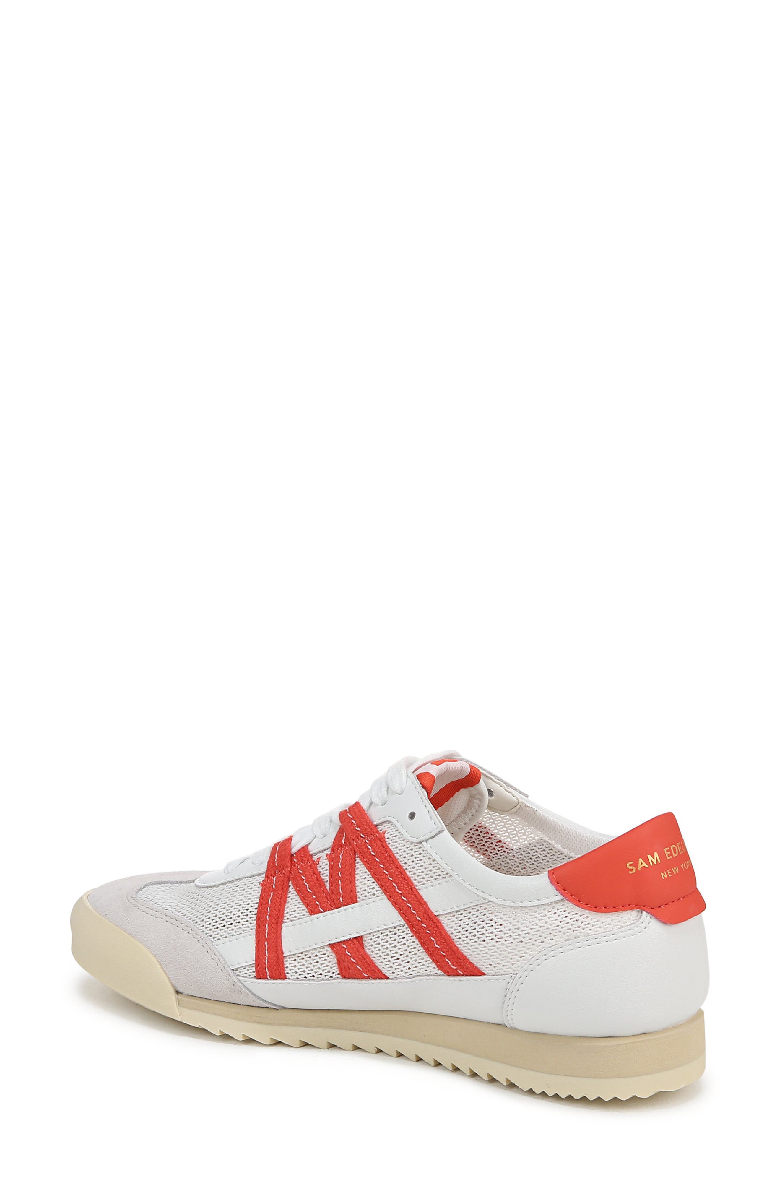 Sam Edelman Irma Low Top Sneaker, Alternate, color, White/ Persimmon