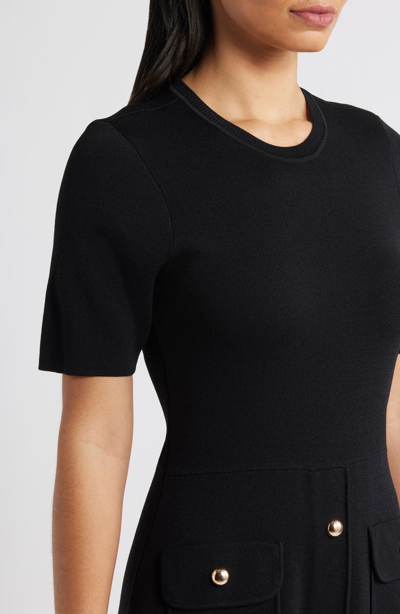 Eliza J Patch Pocket Knit A-Line Dress, Alternate, color, 