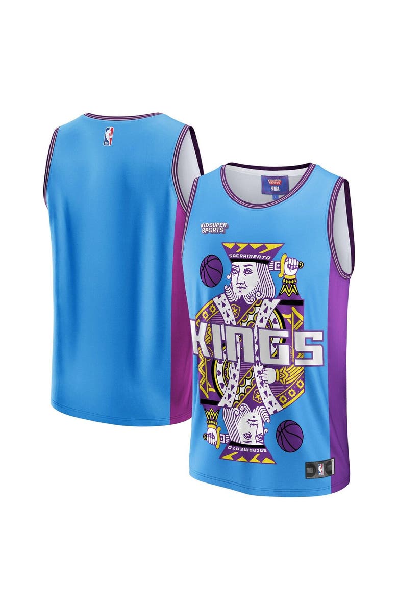 NBA X KIDSUPER Unisex NBA & KidSuper Studios by Fanatics Blue Sacramento Kings Hometown Jersey, Main, color,