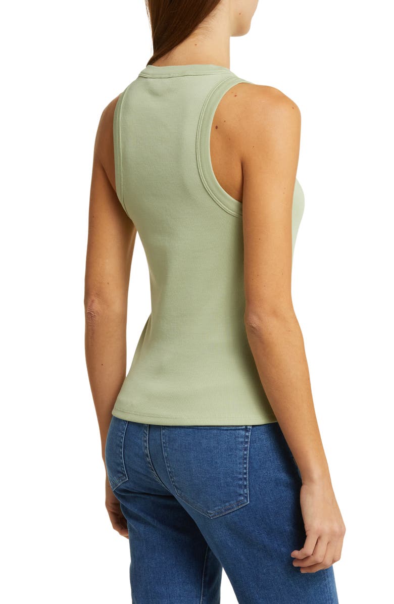 Veronica Beard Jordyn Stretch Cotton Ribbed Tank Top, Alternate, color, 