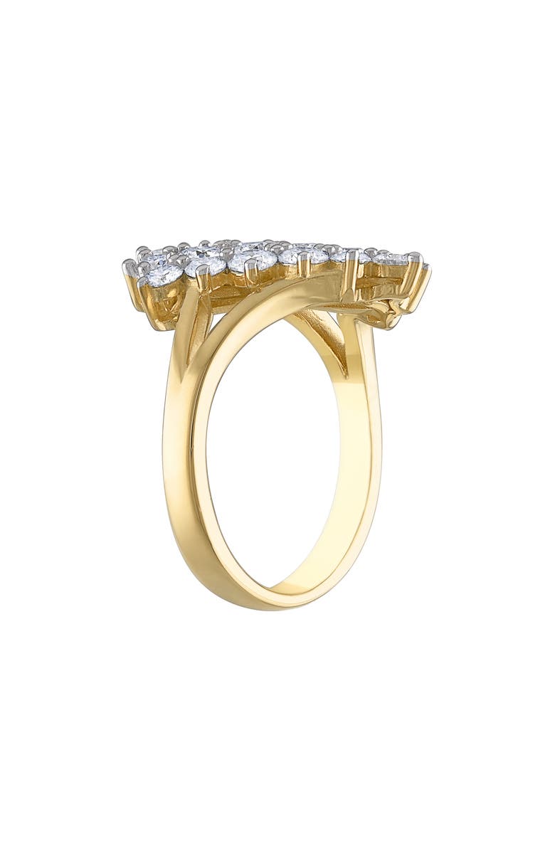 FZN 14K Gold Plated Sterling Silver Lab Created Moissanite Ring, Alternate, color, 
