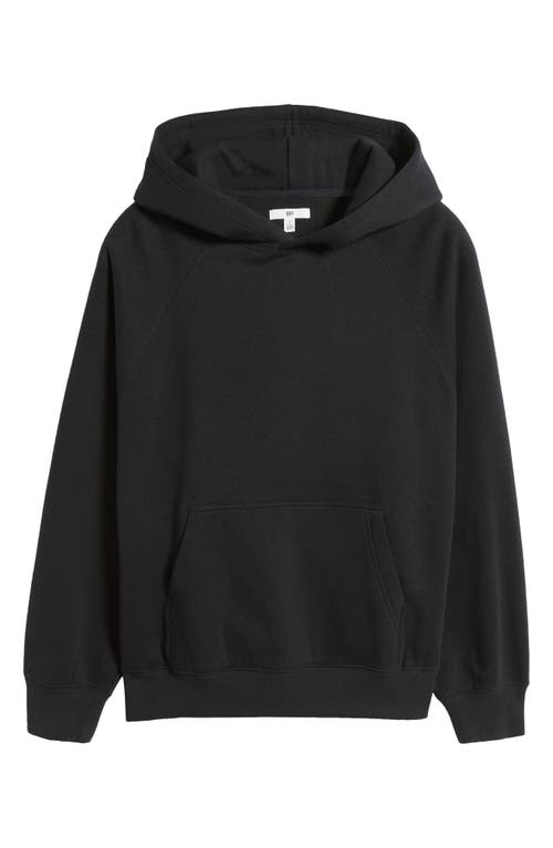Bp. Fleece Detail Oversize Raglan Hoodie In Black