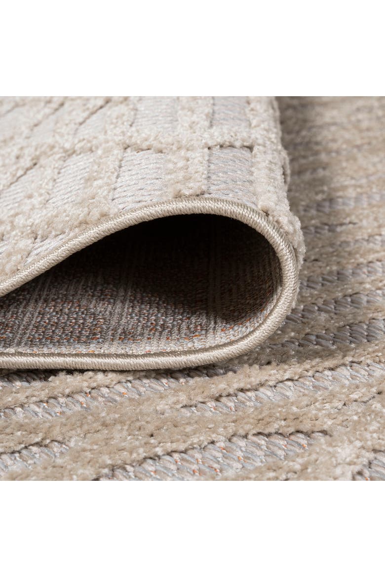 Ararat High-Low Pile Moroccan Diamond Modern Indoor/Outdoor Area Rug, Alternate, color, Beige