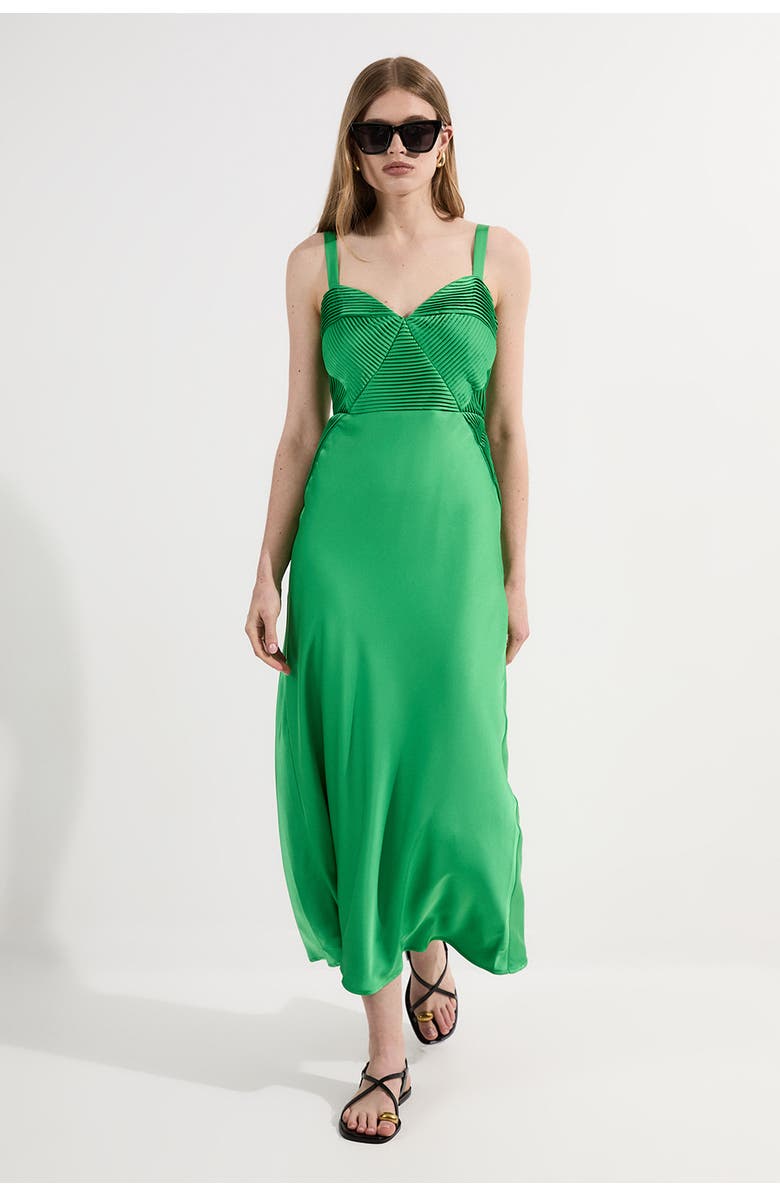 Karen Millen Thin Strap Maxi Dress, Main, color, Bright Green