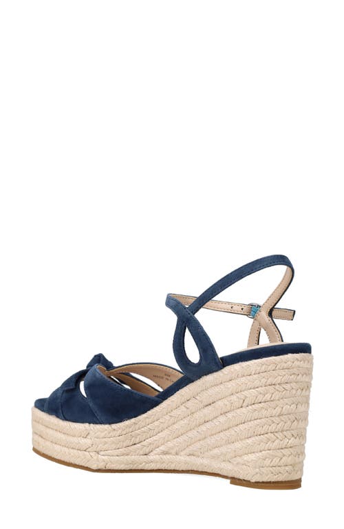 Pelle Moda Elbie Espadrille Ankle Strap Platform Wedge Sandal In Blue