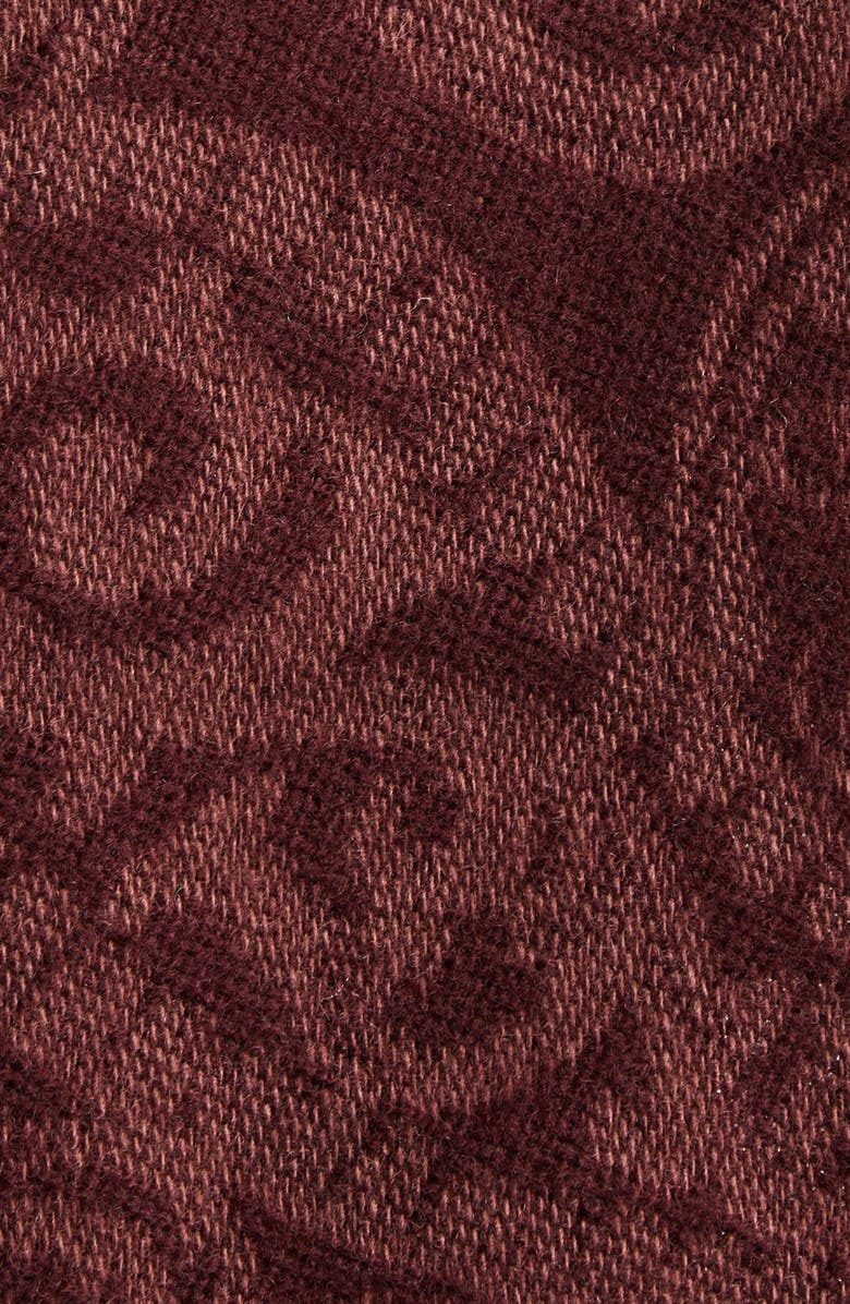 Etro Hooded Wool Paisley Fringe Scarf, Alternate, color, Burgundy