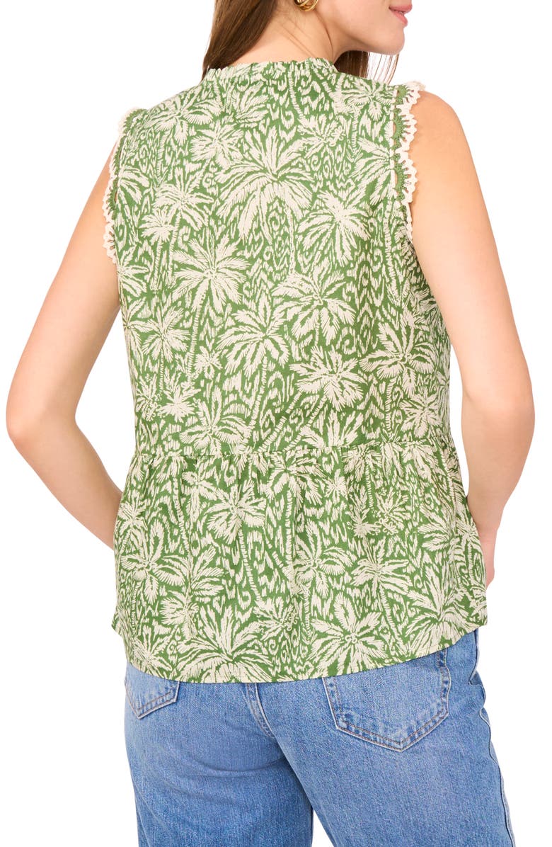 Vince Camuto Palm Print Sleeveless Top, Alternate, color,