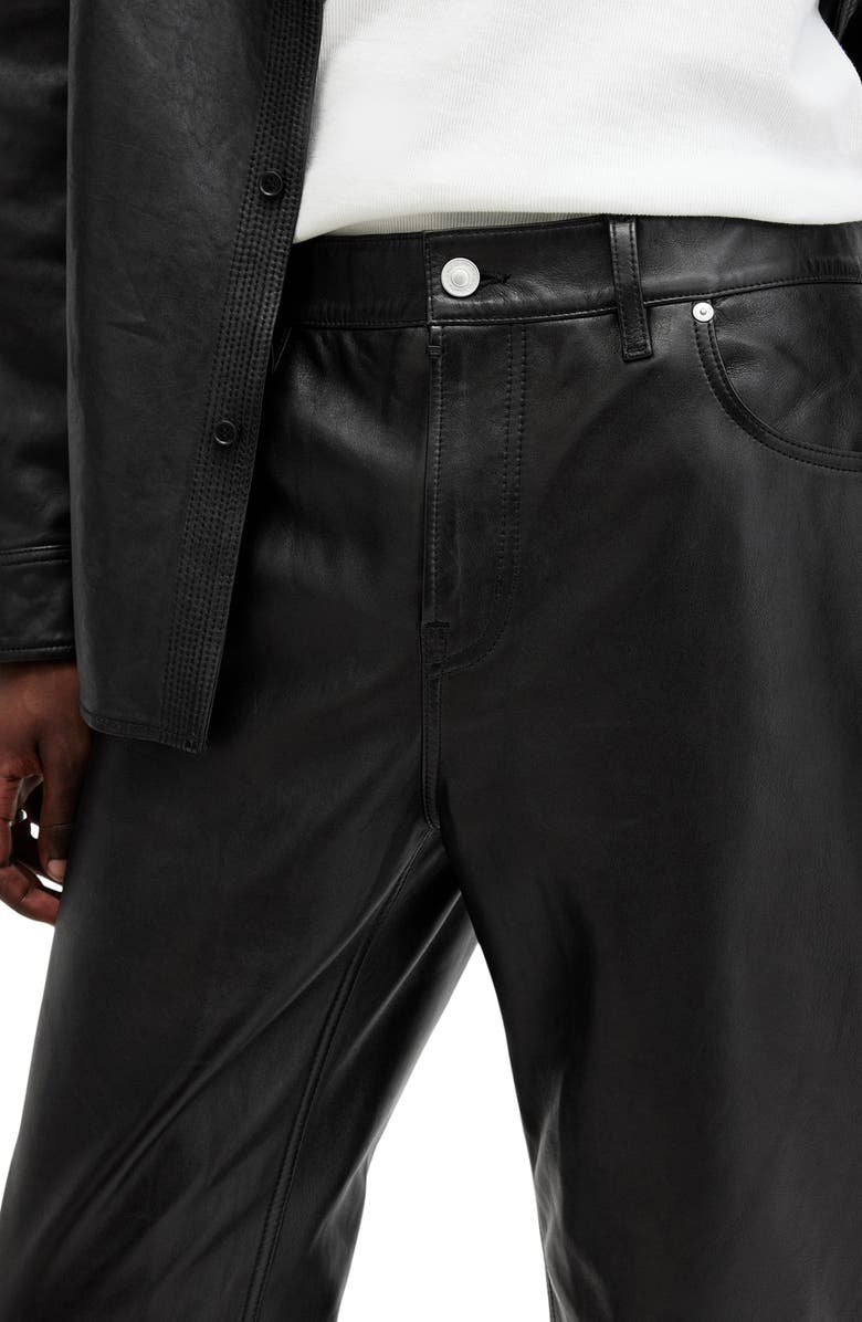 AllSaints Lynch Leather Pants, Alternate, color, Black