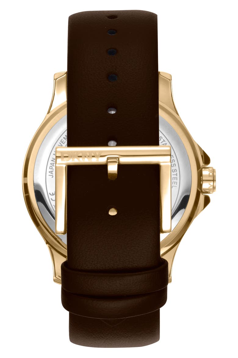 316L Leather Strap Watch, Alternate, color, BLACK