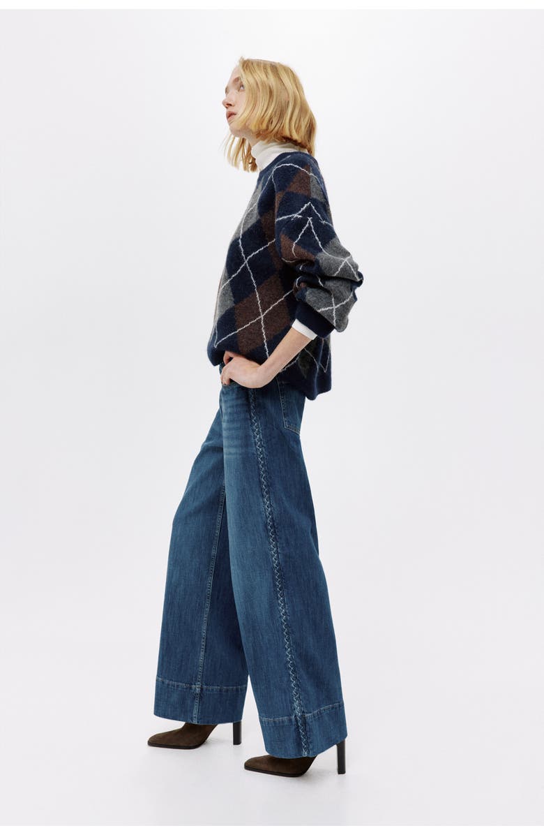 H&M Wide High Jeans, Alternate, color, Denim Blue